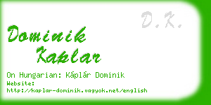 dominik kaplar business card