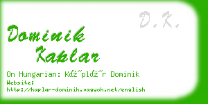 dominik kaplar business card
